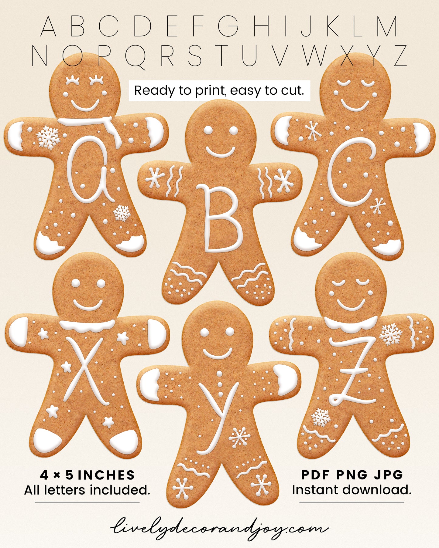 ABC Gingerbread Man Banner