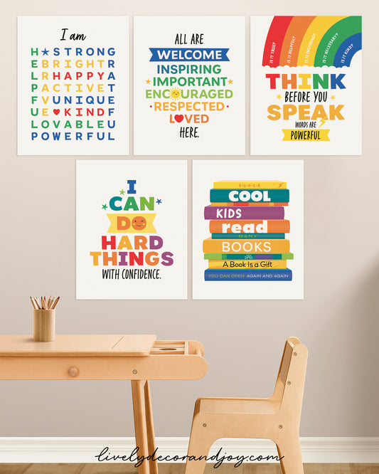 5 Motivational Posters in Bright Colors