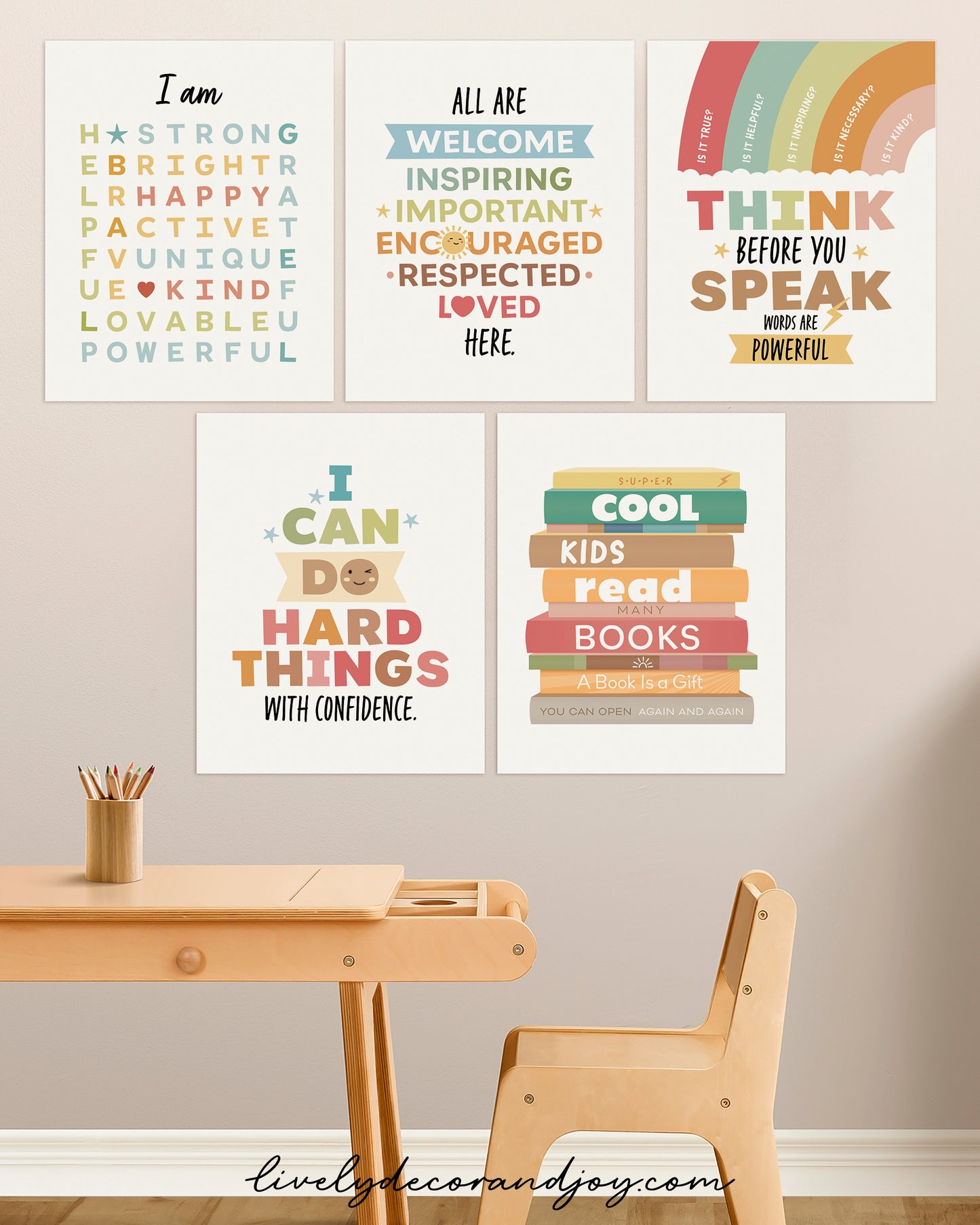 5 Motivational Posters in Earth Tones