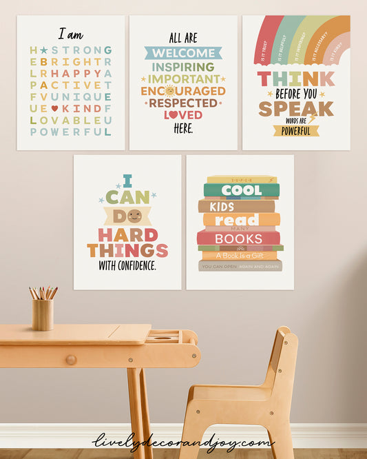 5 Motivational Posters in Earth Tones